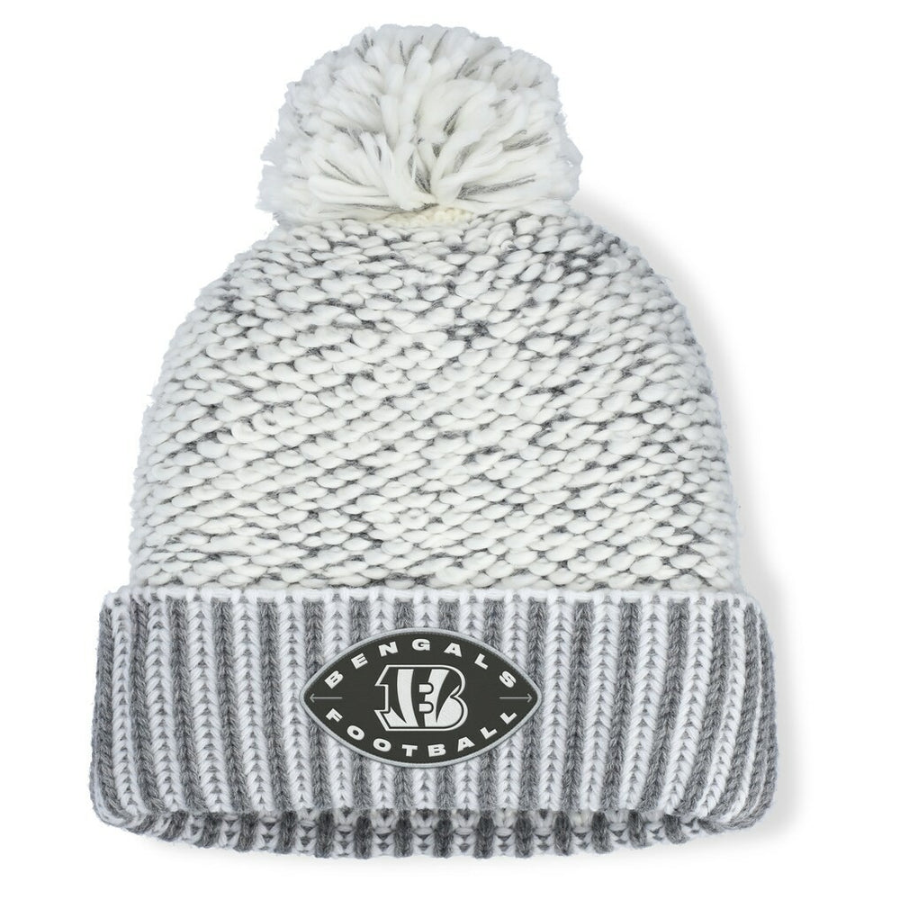 Cincinnati Bengals Women's Pro Set Cuffed Knit Hat with Pom Heather Gray