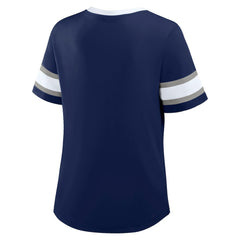 Dallas Cowboys Women's Redzone Draw Play Athena Lace-Up T-Shirt Navy