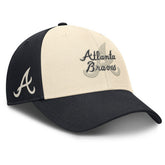 Atlanta Braves Nike Statement Club Performance Adjustable Hat - Navy/Natural Hats