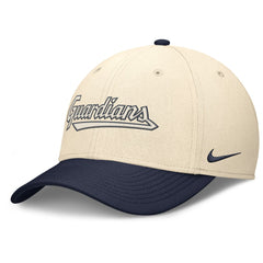 Cleveland Guardians Nike Statement Rise Performance Flex Hat - Natural/Navy Hats