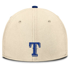 Texas Rangers Nike Statement Rise Performance Flex Hat - Natural/Royal Hats