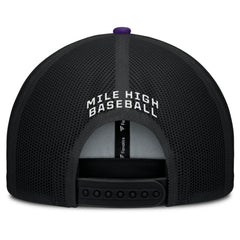 Colorado Rockies Fanatics Cutoff Adjustable Trucker Hat - Black/Purple Hats