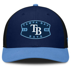 Tampa Bay Rays Fanatics Cutoff Adjustable Trucker Hat - Navy/Light Blue Hats
