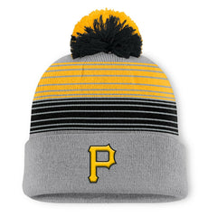 Pittsburgh Pirates Fanatics Balk Cuffed Knit Hat with Pom - Gray Hats