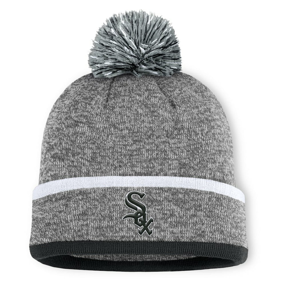 Chicago White Sox Fanatics Backstop Cuffed Knit Hat with Pom - Heather Gray Hats