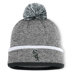 Chicago White Sox Fanatics Backstop Cuffed Knit Hat with Pom - Heather Gray Hats