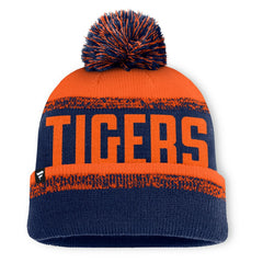 Detroit Tigers Fanatics No-Doubter Cuffed Knit Hat with Pom - Navy/Orange Hats