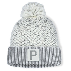 Pittsburgh Pirates Fanatics Women's Hangtime Cuffed Knit with Pom - Heather Gray