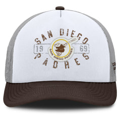San Diego Padres Fanatics Designated A-Frame Foam Front Trucker Adjustable Hat - White/Brown Hats