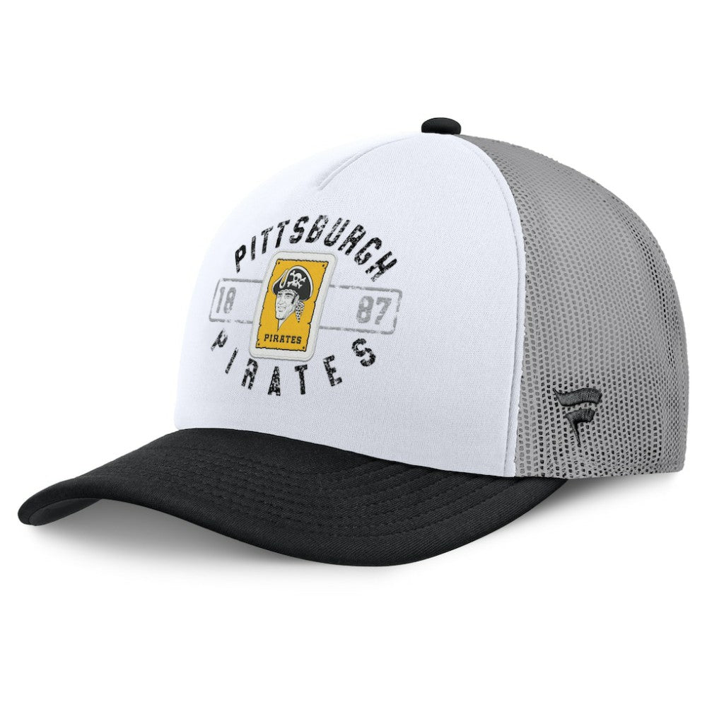 Pittsburgh Pirates Fanatics Designated A-Frame Foam Front Trucker Adjustable Hat - White/Black Hats