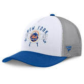 New York Mets Fanatics Designated A-Frame Foam Front Trucker Adjustable Hat - White/Royal Hats