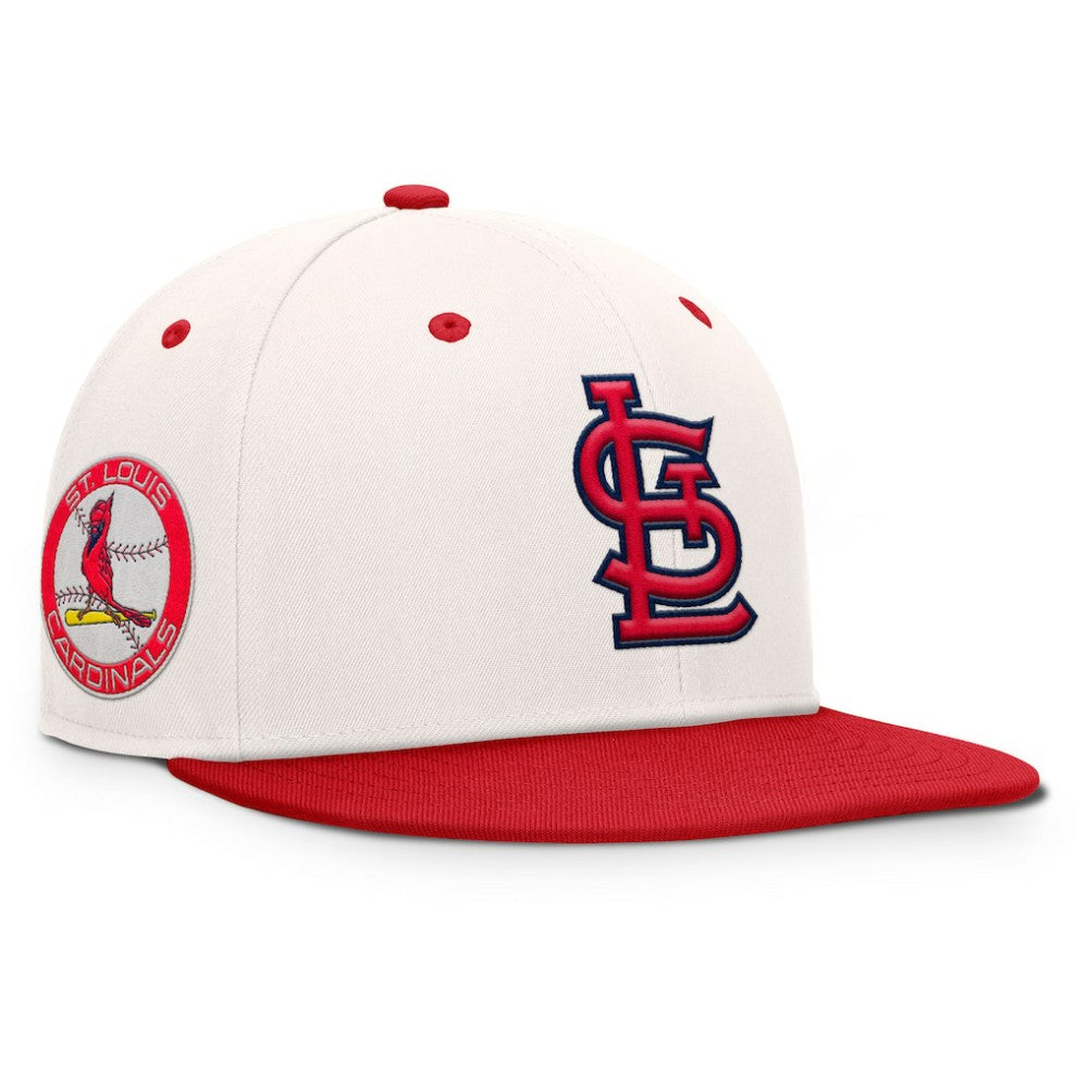 St. Louis Cardinals Fanatics Unit Fitted Hat - Cream/Red Hats