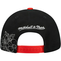 NHL Chicago Blackhawks Mitchell & Ness May Flowers Pro Crown Adjustable Hat - Black/Red