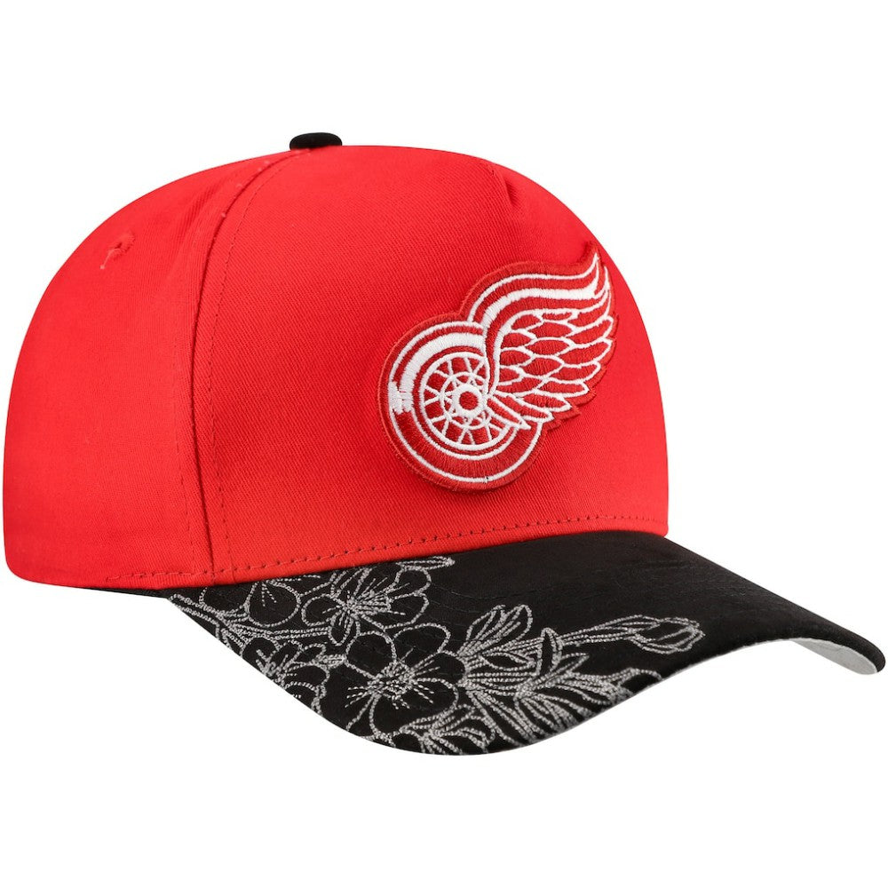NHL Detroit Red Wings Mitchell & Ness May Flowers Pro Crown Adjustable Hat - Red/Black