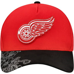 NHL Detroit Red Wings Mitchell & Ness May Flowers Pro Crown Adjustable Hat - Red/Black