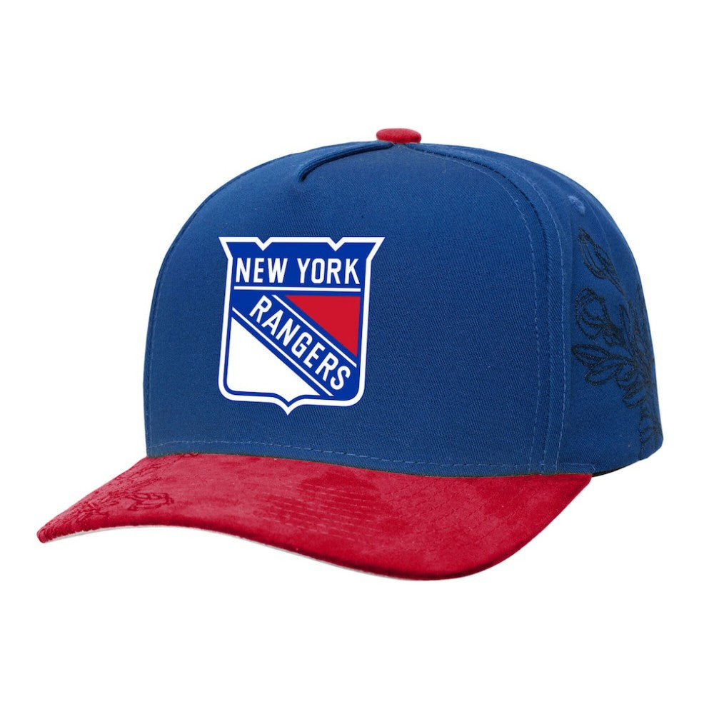 NHL New York Rangers Mitchell & Ness May Flowers Pro Crown Adjustable Hat - Blue/Red