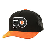 NHL Philadelphia Flyers Mitchell & Ness May Flowers Pro Crown Adjustable Hat - Black/Orange