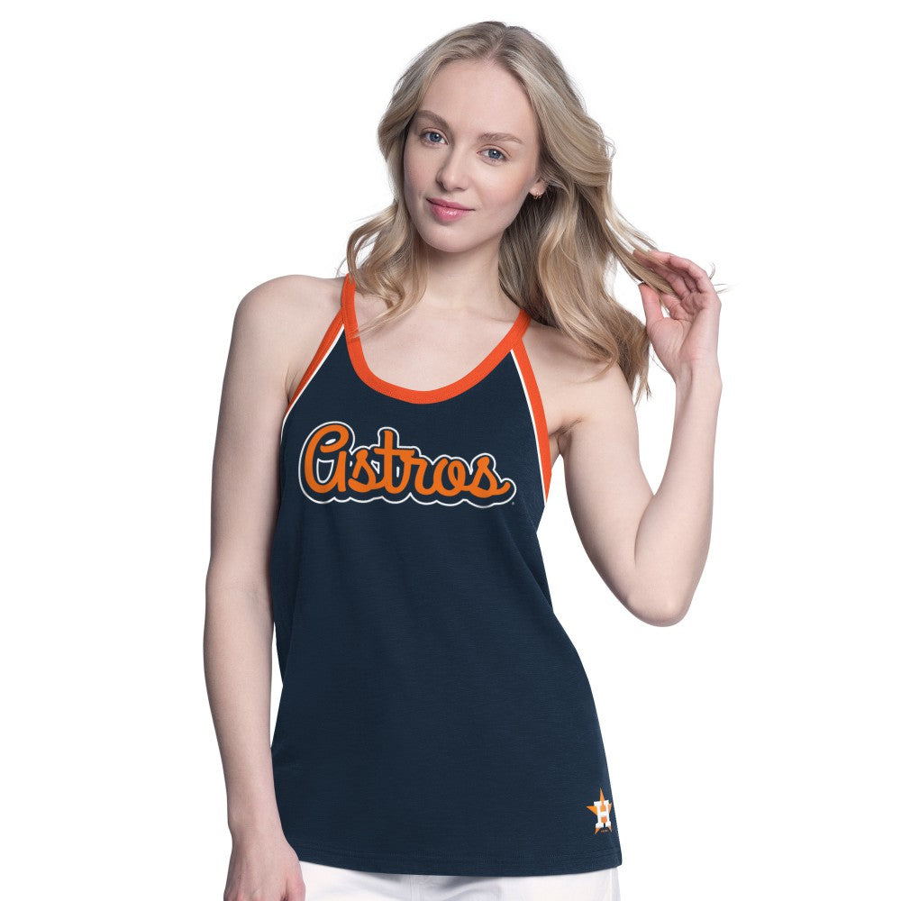Houston Astros G-III 4Her by Carl Banks Women's Curveball Racerback Tank Top - Navy Tanks