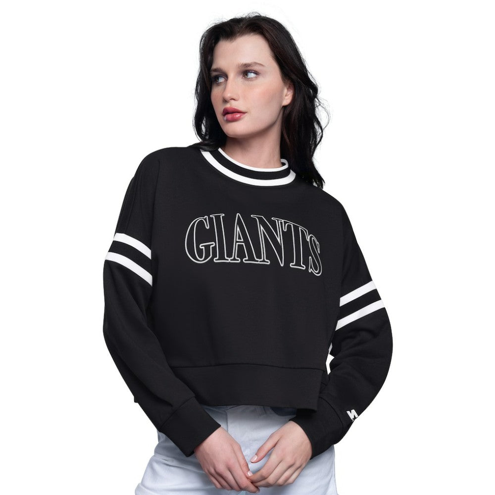 San Francisco Giants Starter Women's Power Play Cropped Pullover Sweatshirt - Black Pullover