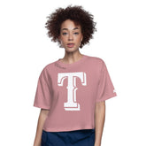 Texas Rangers Starter Women's Play the Ball Boxy Cropped T-Shirt - Pink T-shirts