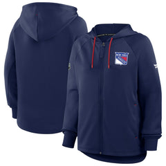 NHL New York Rangers Fanatics Women's Authentic Pro Rink Raglan Full-Zip Hoodie - Navy