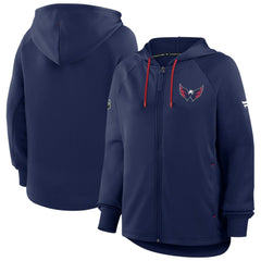 NHL Washington Capitals Fanatics Women's Authentic Pro Rink Raglan Full-Zip Hoodie - Navy
