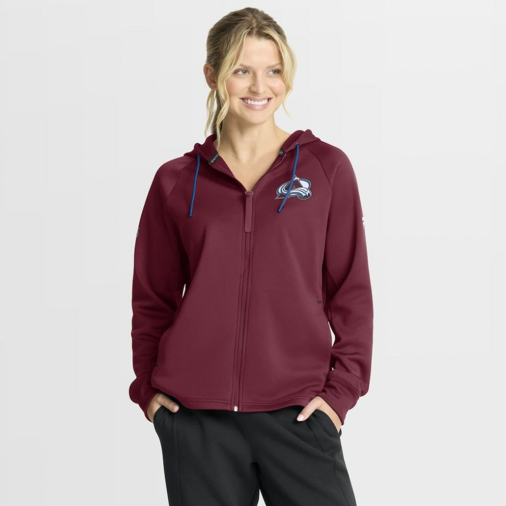NHL Colorado Avalanche Fanatics Women's Authentic Pro Rink Raglan Full-Zip Hoodie - Burgundy