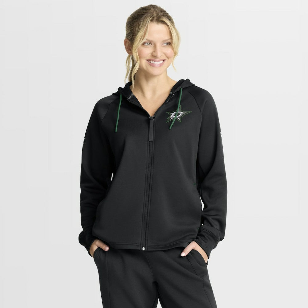 NHL Dallas Stars Fanatics Women's Authentic Pro Rink Raglan Full-Zip Hoodie - Black