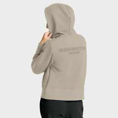 NHL Washington Capitals Fanatics Women's Authentic Pro Road Tri-Blend Quarter-Zip Hoodie - Tan
