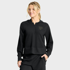 NHL Pittsburgh Penguins Fanatics Women's Authentic Pro Road Tri-Blend Quarter-Zip Hoodie - Black