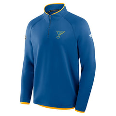 NHL St. Louis Blues Fanatics Authentic Pro Rink Raglan Quarter-Zip Pullover - Blue