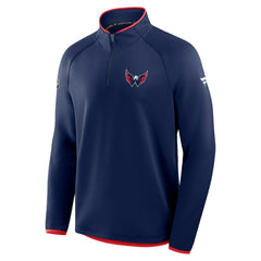 NHL Washington Capitals Fanatics Authentic Pro Rink Raglan Quarter-Zip Pullover - Navy