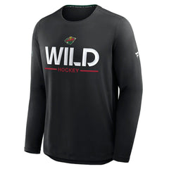 NHL Minnesota Wild Fanatics Authentic Pro Rink Tech Long Sleeve T-Shirt - Black
