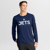 NHL Winnipeg Jets Fanatics Authentic Pro Rink Tech Long Sleeve T-Shirt - Navy