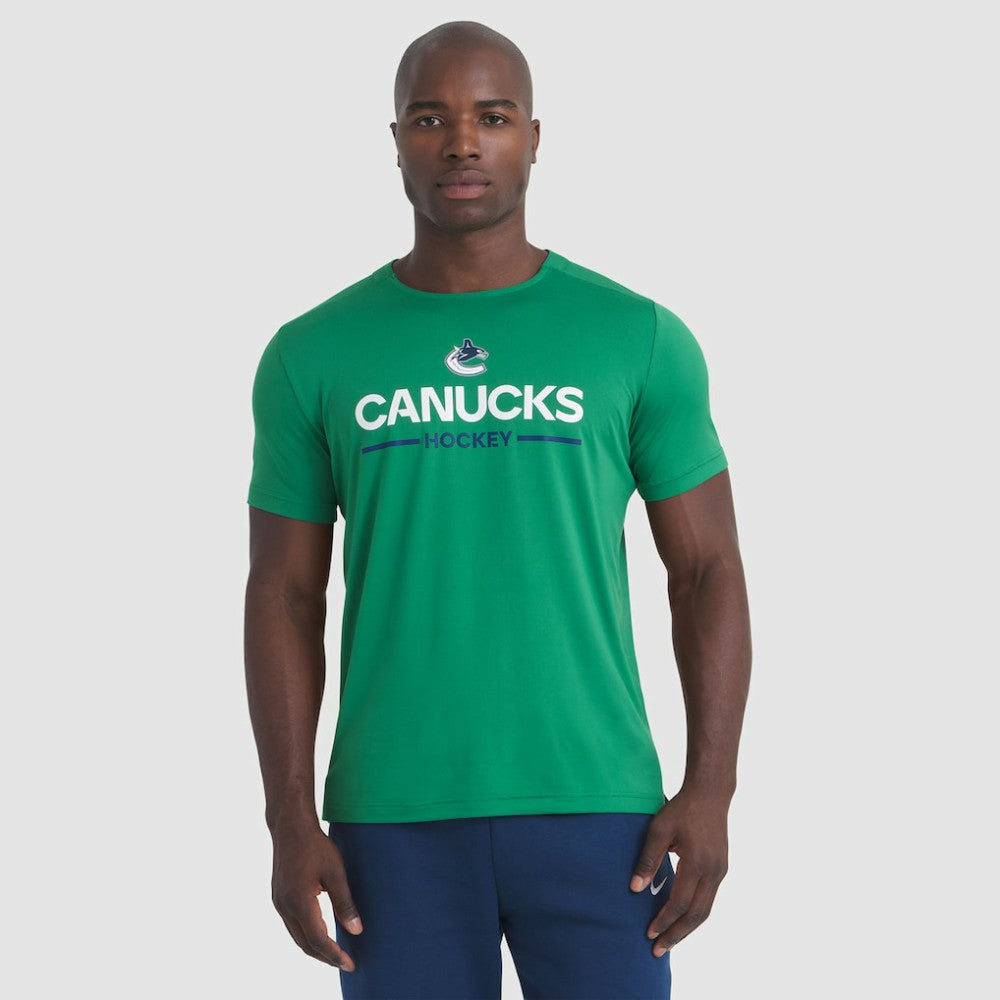 NHL Vancouver Canucks Fanatics Authentic Pro Rink Tech T-Shirt - Green