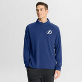 NHL Tampa Bay Lightning Fanatics Authentic Pro Rink Training Quarter-Zip Pullover - Blue