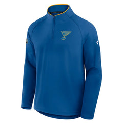 NHL St. Louis Blues Fanatics Authentic Pro Rink Training Quarter-Zip Pullover - Blue