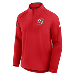 NHL New Jersey Devils Fanatics Authentic Pro Rink Training Quarter-Zip Pullover - Red