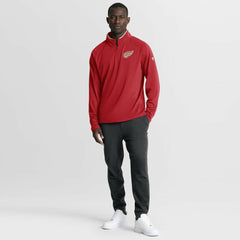 NHL Detroit Red Wings Fanatics Authentic Pro Rink Training Centennial Raglan Quarter-Zip Pullover - Red