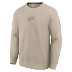 NHL Detroit Red Wings Fanatics Authentic Pro Road Tri-Blend Sweatshirt - Tan