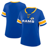Los Angeles Rams Women's Redzone Draw Play Athena Lace-Up T-Shirt Royal