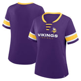 Minnesota Vikings Women's Redzone Draw Play Athena Lace-Up T-Shirt Purple