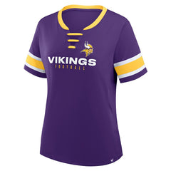 Minnesota Vikings Women's Redzone Draw Play Athena Lace-Up T-Shirt Purple