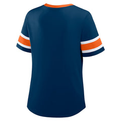 Chicago Bears Women's Redzone Draw Play Athena Lace-Up T-Shirt Navy