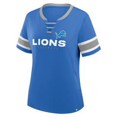 Detroit Lions Women's Redzone Draw Play Athena Lace-Up T-Shirt Blue