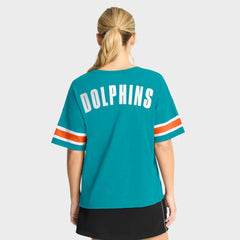 Miami Dolphins Women's Redzone Curl Route T-Shirt Aqua