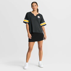 Pittsburgh Steelers Women's Redzone Curl Route T-Shirt Black