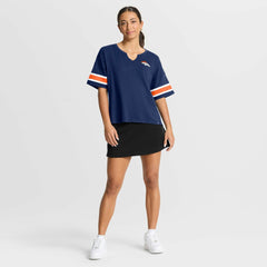 Denver Broncos Women's Redzone Curl Route T-Shirt Navy