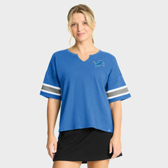 Detroit Lions Women's Redzone Curl Route T-Shirt Blue