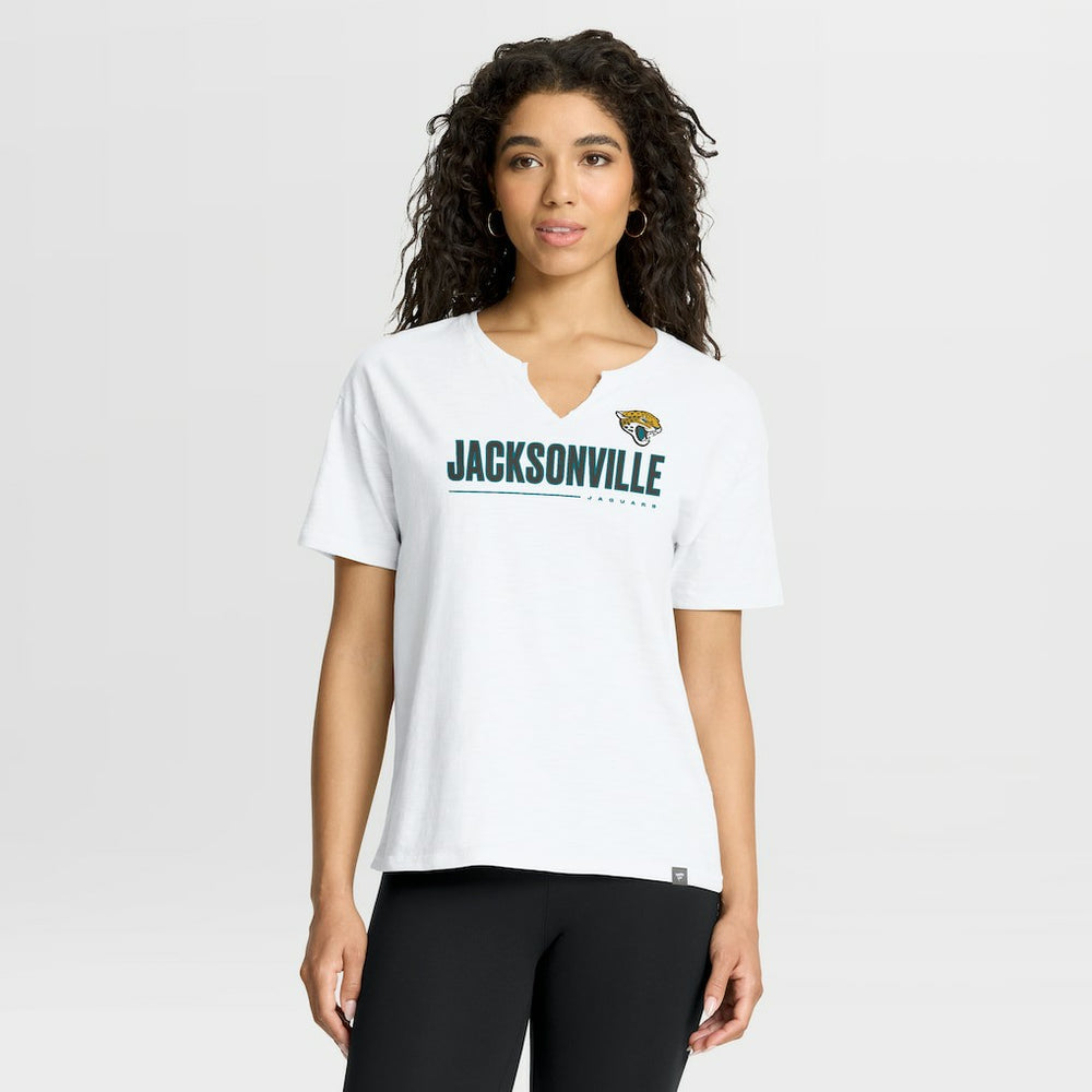 Jacksonville Jaguars Women's Redzone Slub Boxy T-Shirt White
